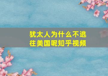 犹太人为什么不逃往美国呢知乎视频