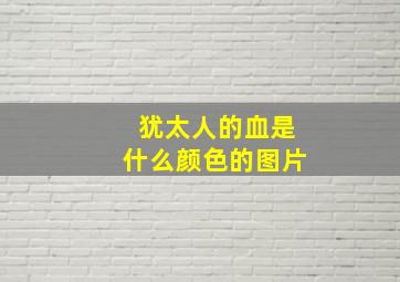 犹太人的血是什么颜色的图片