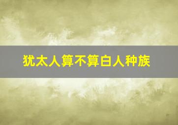 犹太人算不算白人种族