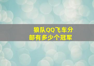 狼队QQ飞车分部有多少个冠军