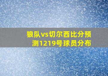 狼队vs切尔西比分预测1219号球员分布