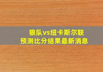 狼队vs纽卡斯尔联预测比分结果最新消息