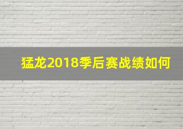 猛龙2018季后赛战绩如何