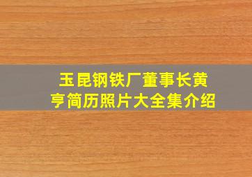 玉昆钢铁厂董事长黄亨简历照片大全集介绍