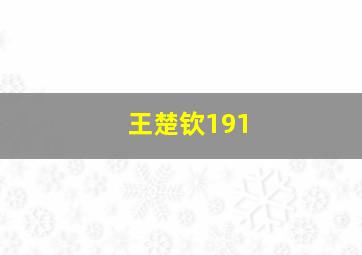 王楚钦191