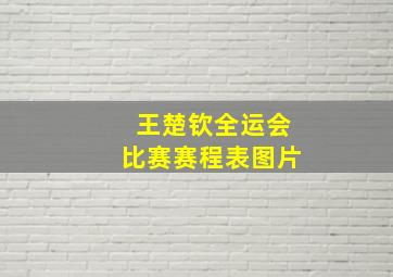 王楚钦全运会比赛赛程表图片