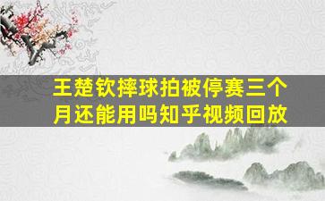 王楚钦摔球拍被停赛三个月还能用吗知乎视频回放