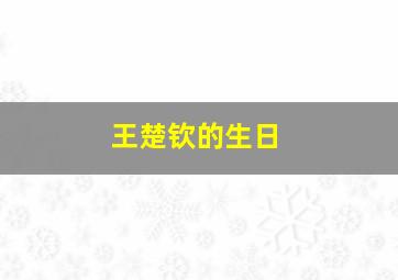 王楚钦的生日