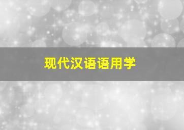 现代汉语语用学