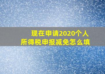 现在申请2020个人所得税申报减免怎么填