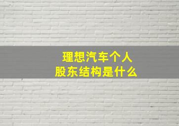 理想汽车个人股东结构是什么