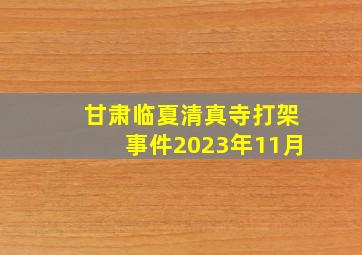 甘肃临夏清真寺打架事件2023年11月