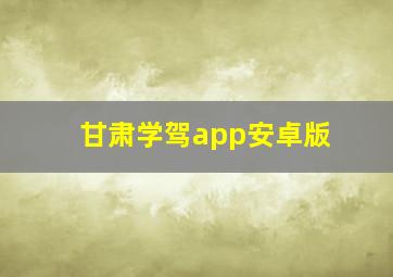 甘肃学驾app安卓版