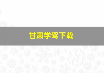 甘肃学驾下载