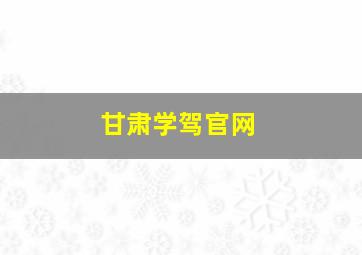 甘肃学驾官网