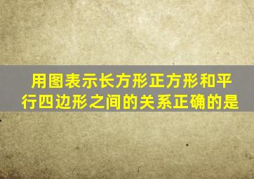 用图表示长方形正方形和平行四边形之间的关系正确的是