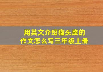 用英文介绍猫头鹰的作文怎么写三年级上册