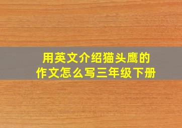 用英文介绍猫头鹰的作文怎么写三年级下册