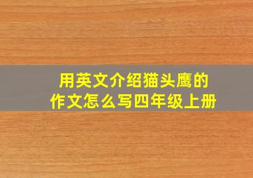 用英文介绍猫头鹰的作文怎么写四年级上册