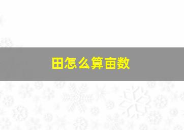 田怎么算亩数