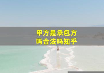 甲方是承包方吗合法吗知乎