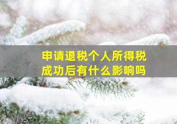 申请退税个人所得税成功后有什么影响吗