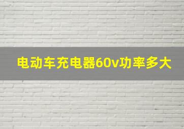 电动车充电器60v功率多大