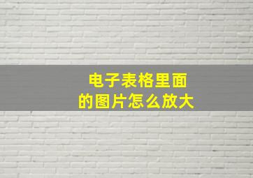 电子表格里面的图片怎么放大