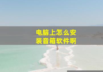 电脑上怎么安装音箱软件啊