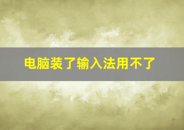 电脑装了输入法用不了