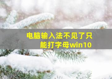 电脑输入法不见了只能打字母win10