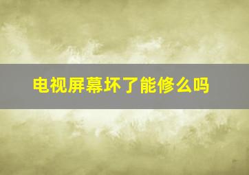 电视屏幕坏了能修么吗