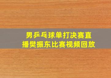 男乒乓球单打决赛直播樊振东比赛视频回放