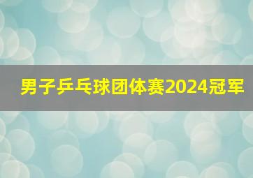 男子乒乓球团体赛2024冠军