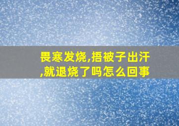 畏寒发烧,捂被子出汗,就退烧了吗怎么回事