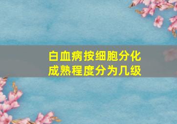 白血病按细胞分化成熟程度分为几级