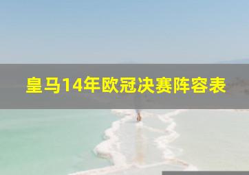 皇马14年欧冠决赛阵容表