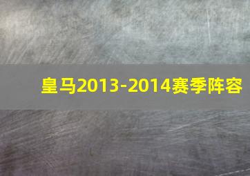 皇马2013-2014赛季阵容