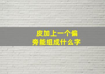 皮加上一个偏旁能组成什么字