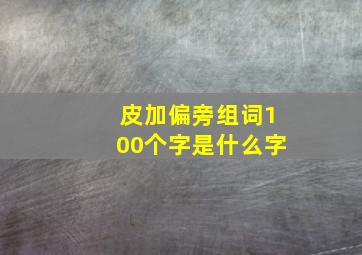 皮加偏旁组词100个字是什么字