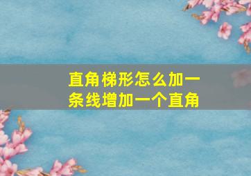 直角梯形怎么加一条线增加一个直角