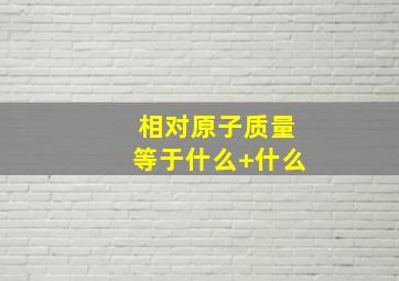 相对原子质量等于什么+什么