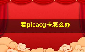 看picacg卡怎么办