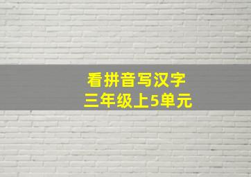 看拼音写汉字三年级上5单元