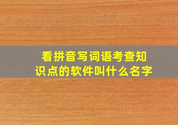 看拼音写词语考查知识点的软件叫什么名字