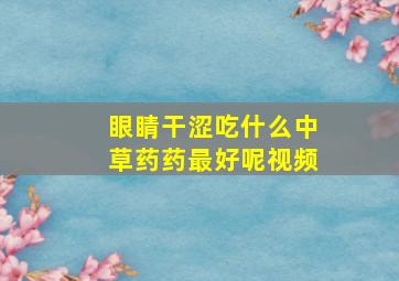 眼睛干涩吃什么中草药药最好呢视频