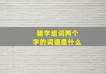 睹字组词两个字的词语是什么