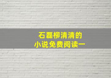 石磊柳清清的小说免费阅读一