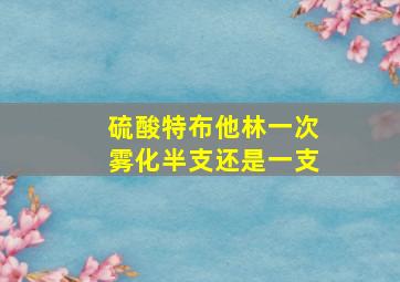 硫酸特布他林一次雾化半支还是一支