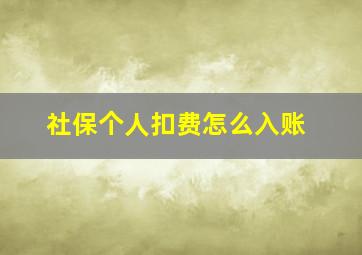 社保个人扣费怎么入账